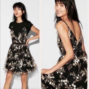 NWT Express Embroidered Lace Fit And Flare Dress